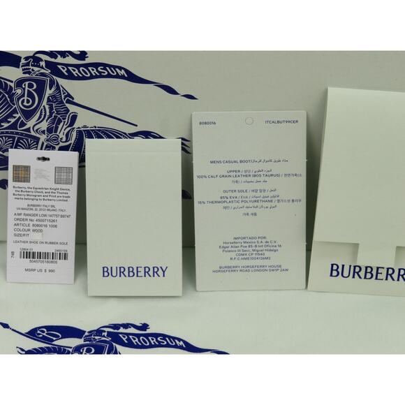 NIB BURBERRY RANGER DARK BROWN LEATHER LACE UP HIKING BOOTS US 10 43 ITALY $1K - Picture 15 of 16